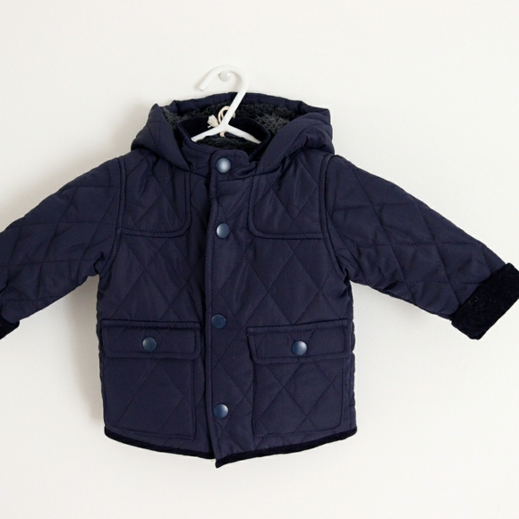 Next Boys Navy Smart Shower Resistant Quilted Jacket - 3-6 Months - Picture 5 of 5